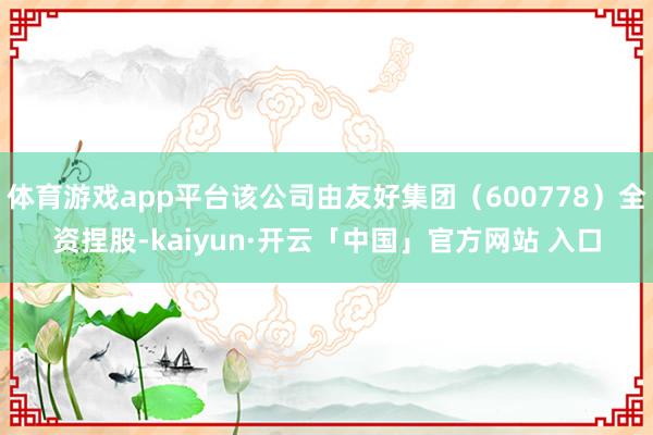 体育游戏app平台该公司由友好集团（600778）全资捏股-kaiyun·开云「中国」官方网站 入口